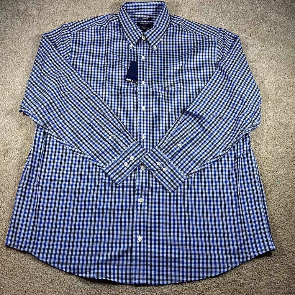 Big & Tall 2XL Saddlebred Button Up Long Sleeve Men Shirt NWT Easy Care LOT OF 2 - Picture 2 of 16